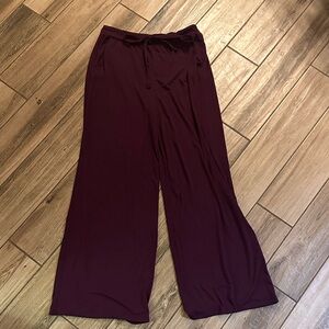 Zenana Outfitters Burgundy Wide-Leg Trousers